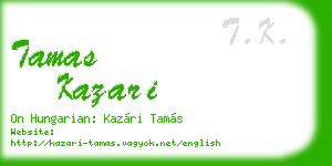 tamas kazari business card