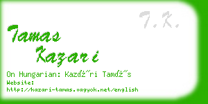 tamas kazari business card